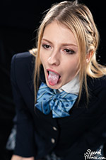 Rebecca Volpetti swallows tons of thick white cumshots