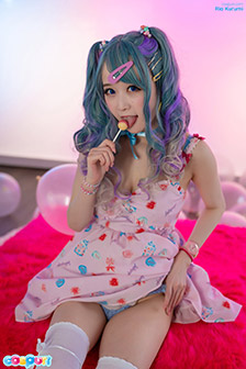 Ria Kurumi - Hairless Pussy, Lollipop, Masturbation, Posing
