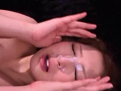 Hina Akiyoshi Asian can't open eyes from cum she g...